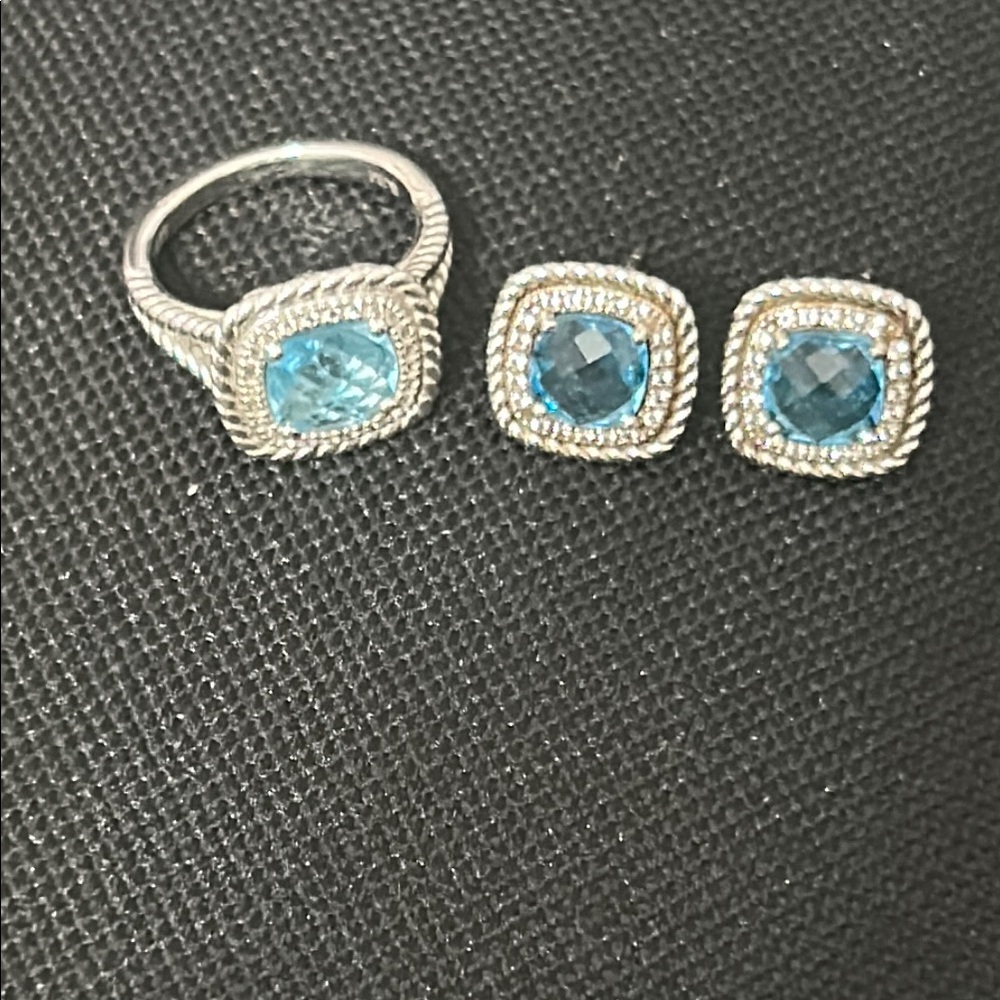 Elegant Silver and Blue Jewelry Set